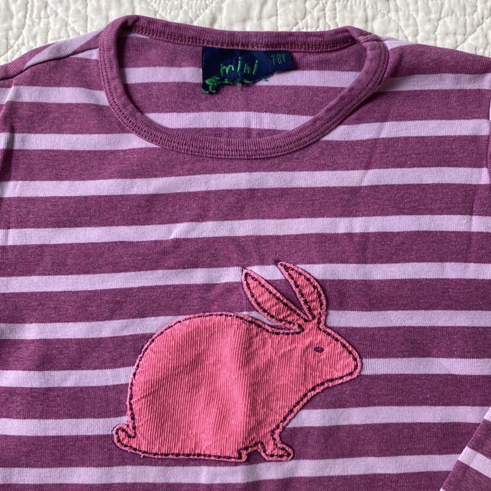 Mini Boden L/S bunny tee size 7-8